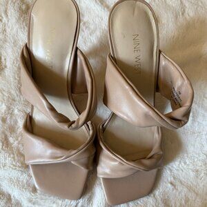Nine West Sashah Slide Dress Sandals Women’s Size 7M Tan
